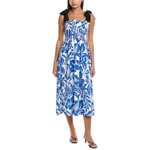 Maison Maar Womens Midi Dress, Blue